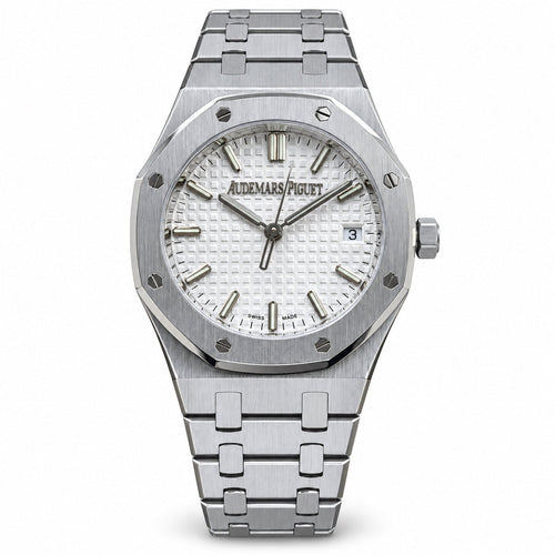 Audemars Piguet Royal Oak Lady Selfwinding 34mm – White Grande Tapisserie Steel Bracelet