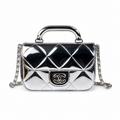 Chanel Quilted Leather Structured Chain Crossbody