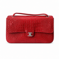Chanel Business Affinity Bag Vivid Red Crocodile-Embossed Leather | Silver CC — 32cm