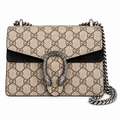 Gucci Dionysus Small Bag in GG Supreme Canvas with Black Suede Flap