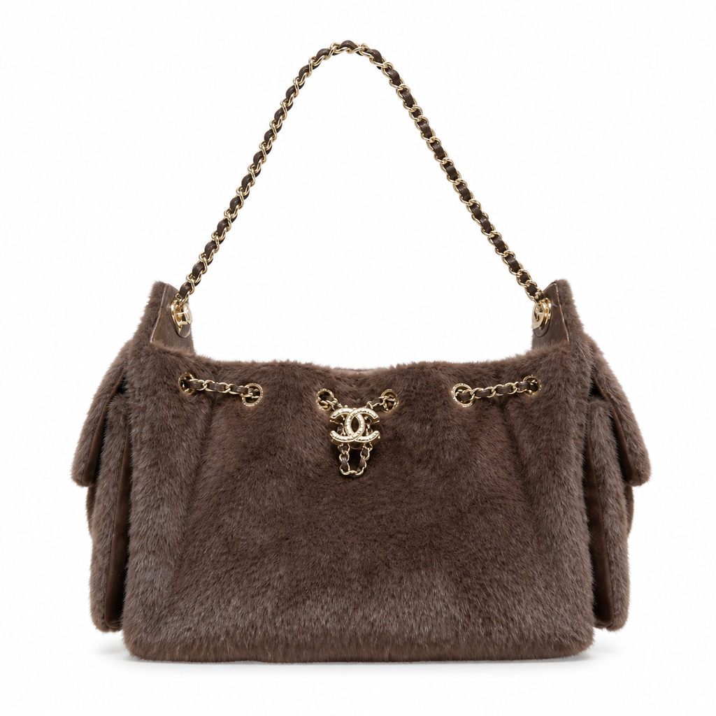 Chanel Classic Quilted Medium Top Handle Handbag | CC Turn-Lock Chain Strap — 22cm