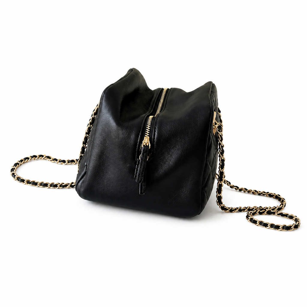 Chanel Black Quilted Double-Chain Backpack