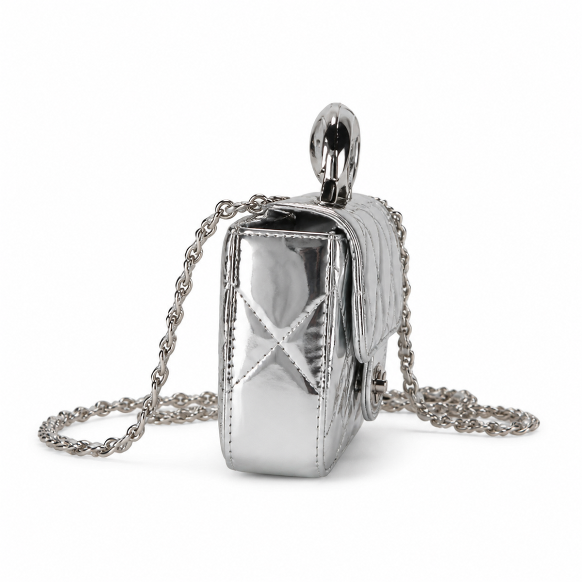 Chanel Quilted Leather Structured Chain Crossbody
