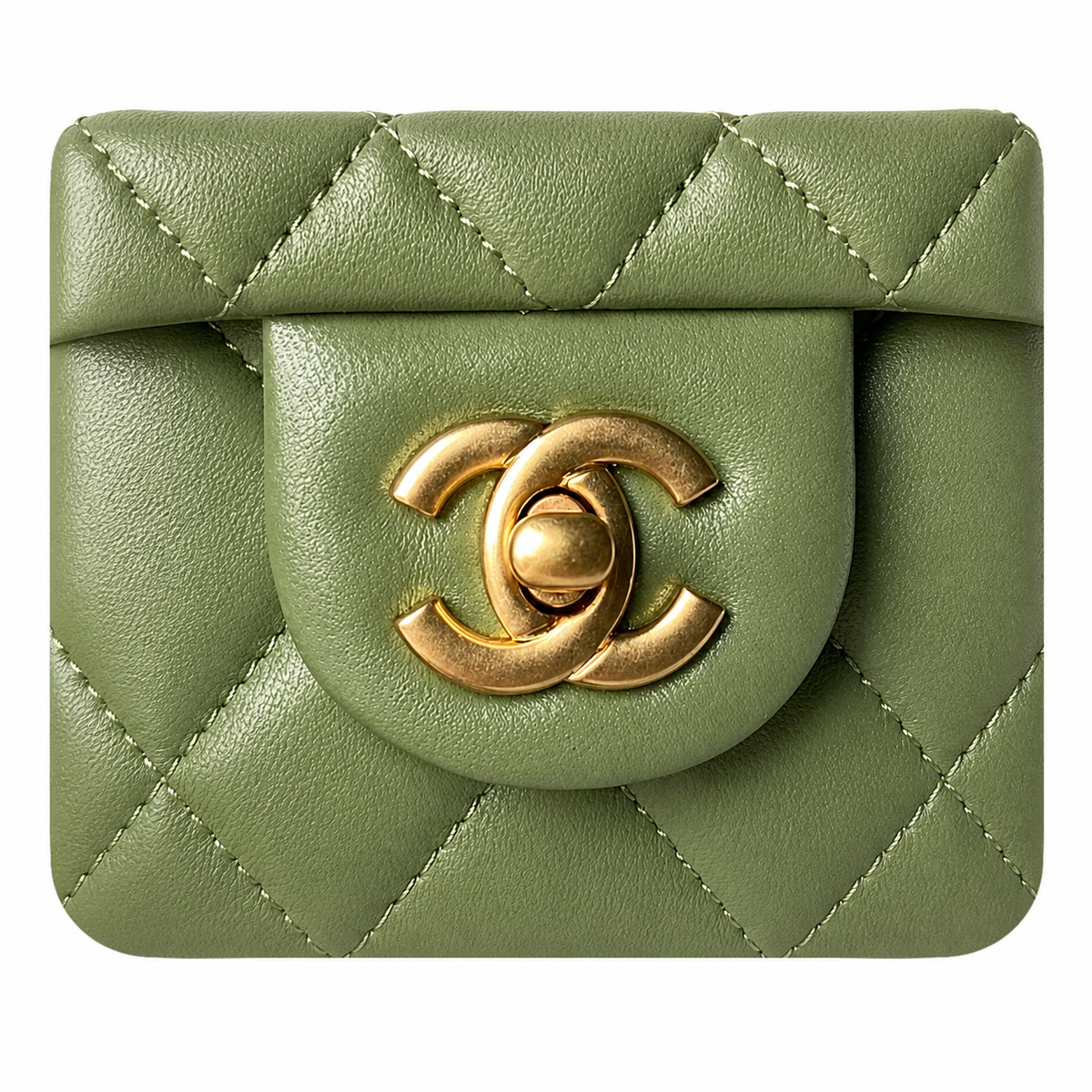 Chanel Classic Quilted Mini Flap Bag | CC Turn-Lock Leather Chain Strap — 20cm White