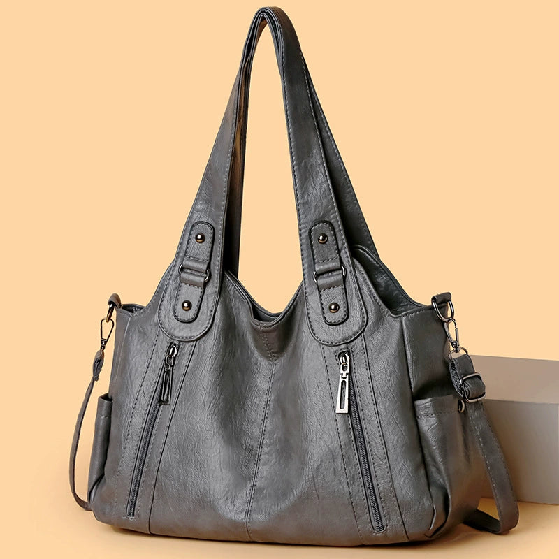 Women's Elegant Woven Shoulder Bag – Chic Textured Weave Purse 27×15×9cm