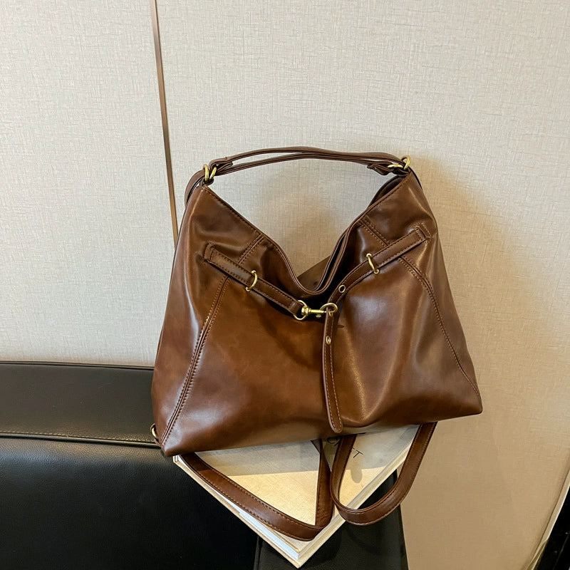 Women's Luxury Bucket Bag – Elegant Drawstring Shoulder Purse 27×15×9cm