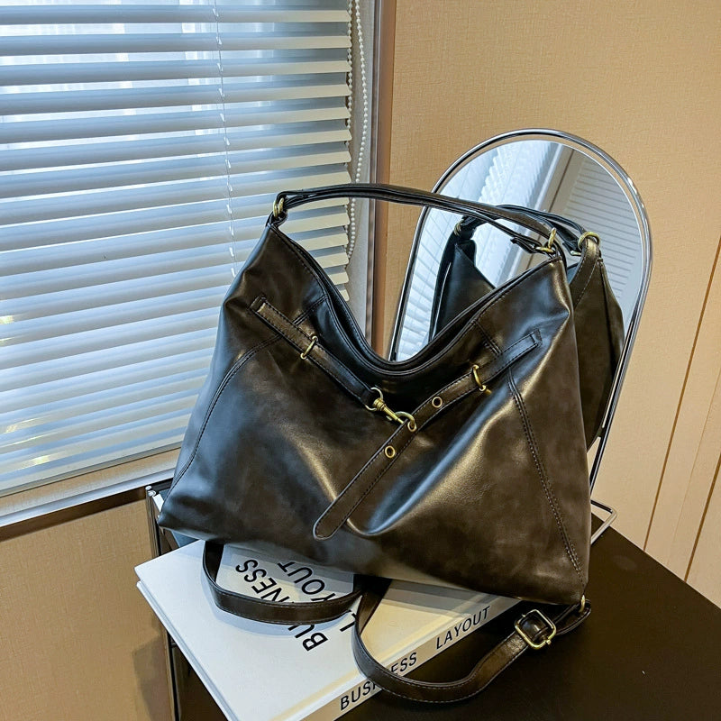Women's Luxury Bucket Bag – Elegant Drawstring Shoulder Purse 27×15×9cm