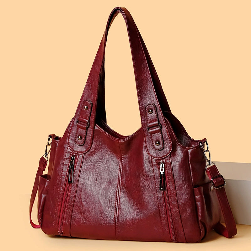 Women's Elegant Woven Shoulder Bag – Chic Textured Weave Purse 27×15×9cm