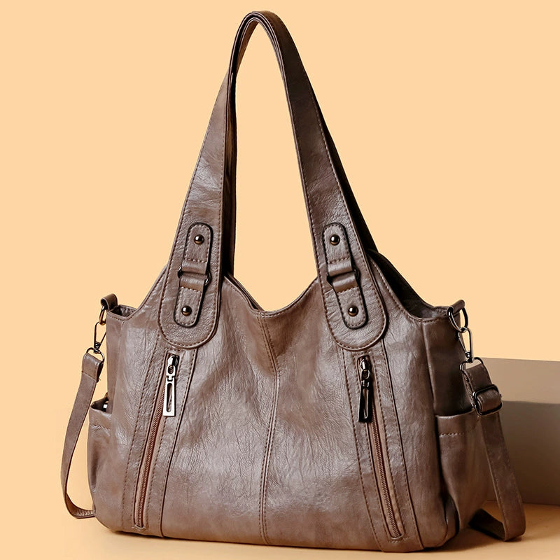 Women's Elegant Woven Shoulder Bag – Chic Textured Weave Purse 27×15×9cm