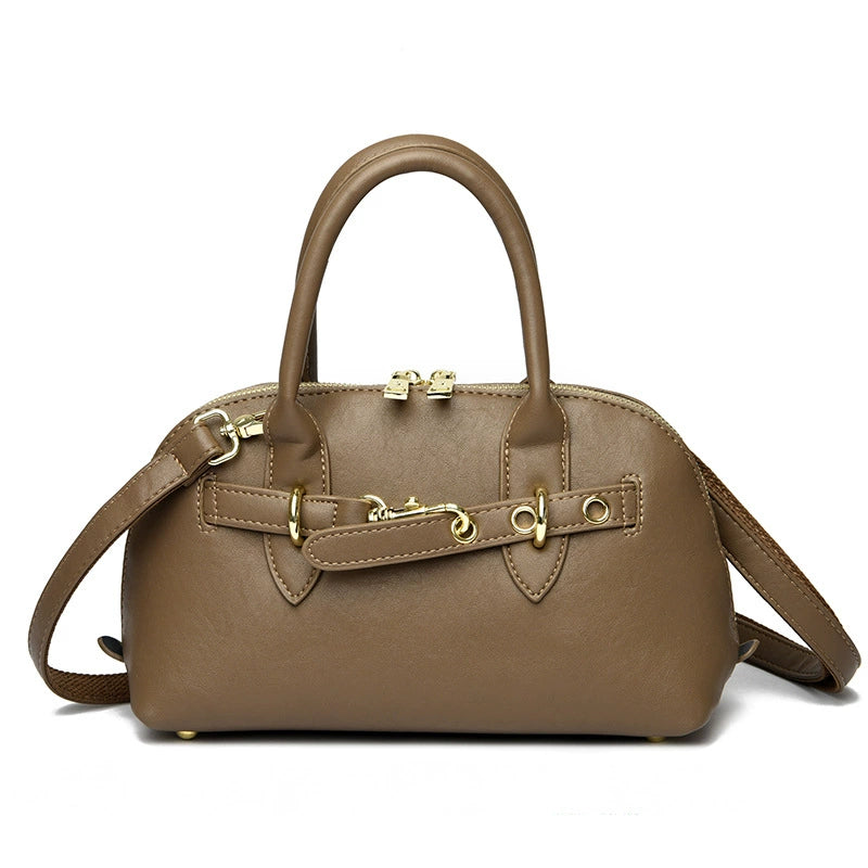 Women's Bamboo Handle Bag – Elegant Natural Tote Shoulder Purse 27×15×9cm