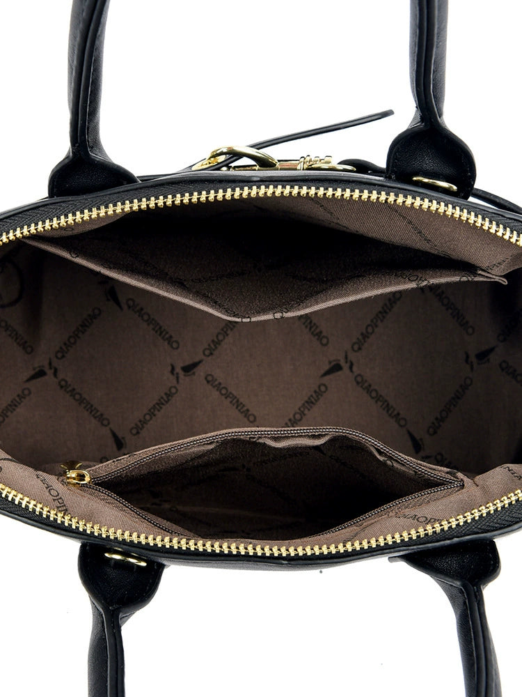 Women's Bamboo Handle Bag – Elegant Natural Tote Shoulder Purse 27×15×9cm